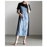 異素材で魅せるデニム×カットソー切替ワンピース レディース ワンピース | Sawa a la mode | 詳細画像4 