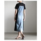 異素材で魅せるデニム×カットソー切替ワンピース レディース ワンピース | Sawa a la mode | 詳細画像9 