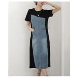 異素材で魅せるデニム×カットソー切替ワンピース レディース ワンピース | Sawa a la mode | 詳細画像12 