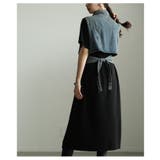 美シルエット描く異素材ドッキング重ね着風ワンピース レディース ファッション | Sawa a la mode | 詳細画像10 