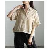 シンプルなのに洒落るインド綿ストライプブラウス レディース トップス | Sawa a la mode | 詳細画像2