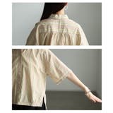 シンプルなのに洒落るインド綿ストライプブラウス レディース トップス | Sawa a la mode | 詳細画像5