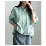シンプルなのに洒落るインド綿ストライプブラウス レディース トップス | Sawa a la mode | 詳細画像12