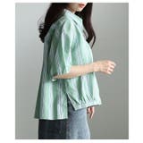 シンプルなのに洒落るインド綿ストライプブラウス レディース トップス | Sawa a la mode | 詳細画像14