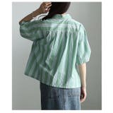 シンプルなのに洒落るインド綿ストライプブラウス レディース トップス | Sawa a la mode | 詳細画像16