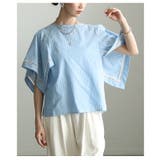涼しげに映えるインド綿ストライプケープブラウス レディース トップス | Sawa a la mode | 詳細画像8 