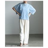 涼しげに映えるインド綿ストライプケープブラウス レディース トップス | Sawa a la mode | 詳細画像13 