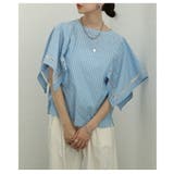 涼しげに映えるインド綿ストライプケープブラウス レディース トップス | Sawa a la mode | 詳細画像14 