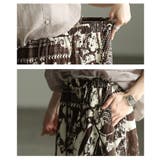 躍動感宿るリネン混ボタニカルコラージュフレアスカート レディース ファッション | Sawa a la mode | 詳細画像5 
