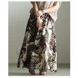 躍動感宿るリネン混ボタニカルコラージュフレアスカート レディース ファッション | Sawa a la mode | 詳細画像8 
