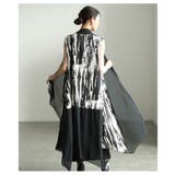 一歩先を行く水墨画風プリント異素材トッパーロングジレ レディース ファッション | Sawa a la mode | 詳細画像4