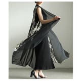 一歩先を行く水墨画風プリント異素材トッパーロングジレ レディース ファッション | Sawa a la mode | 詳細画像18
