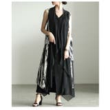 一歩先を行く水墨画風プリント異素材トッパーロングジレ レディース ファッション | Sawa a la mode | 詳細画像20