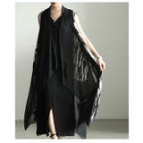 一歩先を行く水墨画風プリント異素材トッパーロングジレ レディース ファッション | Sawa a la mode | 詳細画像21