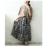 リッチな雰囲気宿る花柄レースプリントティアードスカート レディース ファッション | Sawa a la mode | 詳細画像13