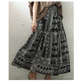 リッチな雰囲気宿る花柄レースプリントティアードスカート レディース ファッション | Sawa a la mode | 詳細画像14