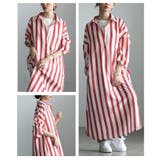 縦ラインで魅せるスキッパーネックストライプワンピース レディース ワンピース | Sawa a la mode | 詳細画像17
