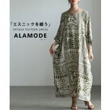 エスニックを纏うオルテガ柄ドルマンワンピース レディース ワンピース | Sawa a la mode | 詳細画像1