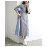 動くたび映える異素材ドッキングストライプワンピース レディース ワンピース | Sawa a la mode | 詳細画像2 