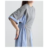 動くたび映える異素材ドッキングストライプワンピース レディース ワンピース | Sawa a la mode | 詳細画像8 