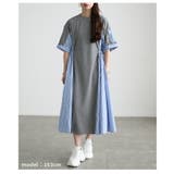 動くたび映える異素材ドッキングストライプワンピース レディース ワンピース | Sawa a la mode | 詳細画像13 