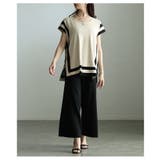 品よく決まる配色デザインサマーニットセットアップ レディース 上下セット | Sawa a la mode | 詳細画像4