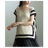 品よく決まる配色デザインサマーニットセットアップ レディース 上下セット | Sawa a la mode | 詳細画像12