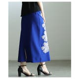 ドラマティックなアシンメトリー花柄刺繍ナロースカート レディース ファッション | Sawa a la mode | 詳細画像12 