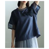 リズムを加えるアシンメトリー立体花柄異素材プルオーバー レディース ファッション | Sawa a la mode | 詳細画像7 