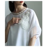 リズムを加えるアシンメトリー立体花柄異素材プルオーバー レディース ファッション | Sawa a la mode | 詳細画像14 