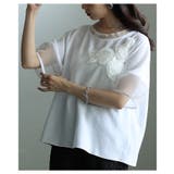 リズムを加えるアシンメトリー立体花柄異素材プルオーバー レディース ファッション | Sawa a la mode | 詳細画像17 