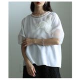 リズムを加えるアシンメトリー立体花柄異素材プルオーバー レディース ファッション | Sawa a la mode | 詳細画像18 