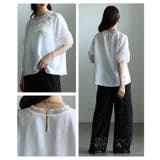リズムを加えるアシンメトリー立体花柄異素材プルオーバー レディース ファッション | Sawa a la mode | 詳細画像19 