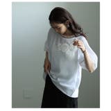 リズムを加えるアシンメトリー立体花柄異素材プルオーバー レディース ファッション | Sawa a la mode | 詳細画像22 