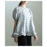 着るだけで華やぐフロッキードットフレアブラウス レディース トップス | Sawa a la mode | 詳細画像4 
