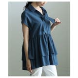 ドラマスティックな裾で着映えるタイ付きティアードチュニック レディース トップス | Sawa a la mode | 詳細画像4 