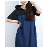 一枚でこなれ見えする配色切り替えフーディーワンピース レディース ワンピース | Sawa a la mode | 詳細画像4