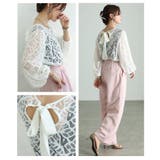 余韻を残す大人のバックリボン総レーストップス レディース ファッション | Sawa a la mode | 詳細画像17