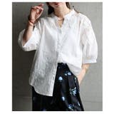 涼やかに上品見えする花刺繍コットンブラウス レディース トップス | Sawa a la mode | 詳細画像14