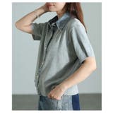 一枚で着映えるデニム襟サマーニットトップス レディース トップス | Sawa a la mode | 詳細画像4
