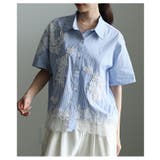 洗練さ纏う花モチーフレースアシンメトリーブラウス レディース ファッション | Sawa a la mode | 詳細画像7 