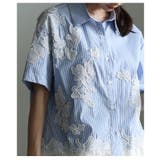 洗練さ纏う花モチーフレースアシンメトリーブラウス レディース ファッション | Sawa a la mode | 詳細画像8 
