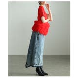 一瞬でクギ付けにする異素材チュールフリルリブトップス レディース ファッション | Sawa a la mode | 詳細画像11 