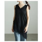 揺れる裾が視線を惹くアシンメトリーレースタンクトップ レディース トップス | Sawa a la mode | 詳細画像2