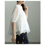立体感で魅せる立体ドットふんわりスリーブシアーブラウス レディース ファッション | Sawa a la mode | 詳細画像17