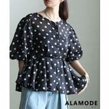 シルエットで差がつくドット柄シアーペプラムブラウス レディース トップス | Sawa a la mode | 詳細画像1