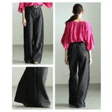 女性らしく彩るサイドレース12オンスデニムワイドパンツ レディース ファッション | Sawa a la mode | 詳細画像19 