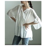 ふわりと揺れるギャザーフレアスリーブスキッパーブラウス レディース ファッション | Sawa a la mode | 詳細画像11
