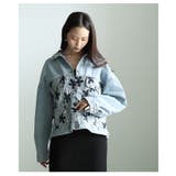 常識をハックするチュールフラワー切替デニムジャケット レディース ファッション | Sawa a la mode | 詳細画像12 