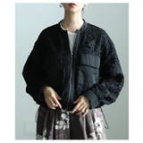 相反する魅力を宿す花柄レース裾ドロストジップブルゾン レディース ファッション | Sawa a la mode | 詳細画像7